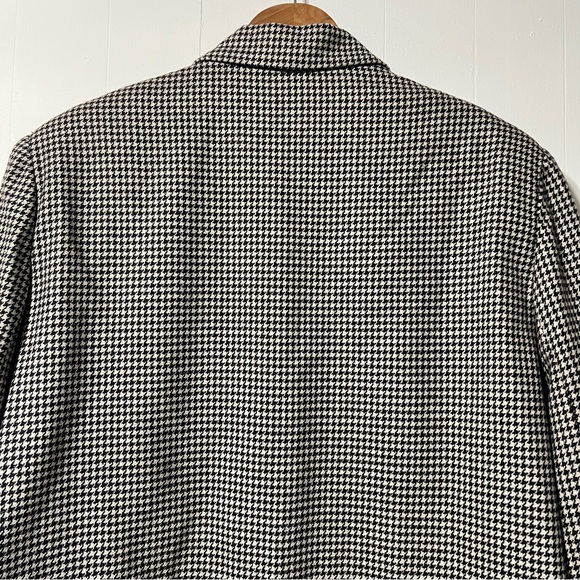 Vintage 90’s Wool Blend Classic Contemporary Preppy Houndstooth Blazer Size 14 - Picture 12 of 15
